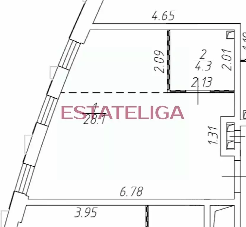 Студия Москва ул. Лобачевского, 120к1 (33.0 м) - Фото 1