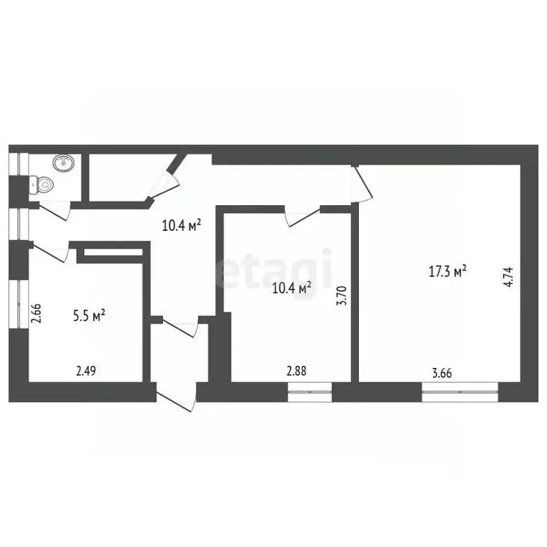 2-к кв. Камчатский край, Елизово Дальневосточная ул., 6 (48.0 м) - Фото 1