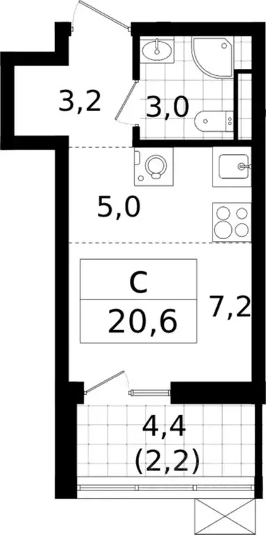 Студия Ленинградская область, Всеволожск А101 Всеволожск жилой ... - Фото 1