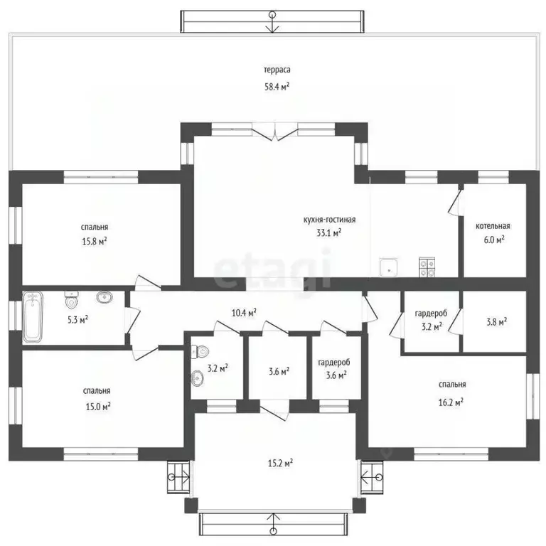 Дом в Тюменская область, Тюменский муниципальный округ, с. Кулаково, ... - Фото 1