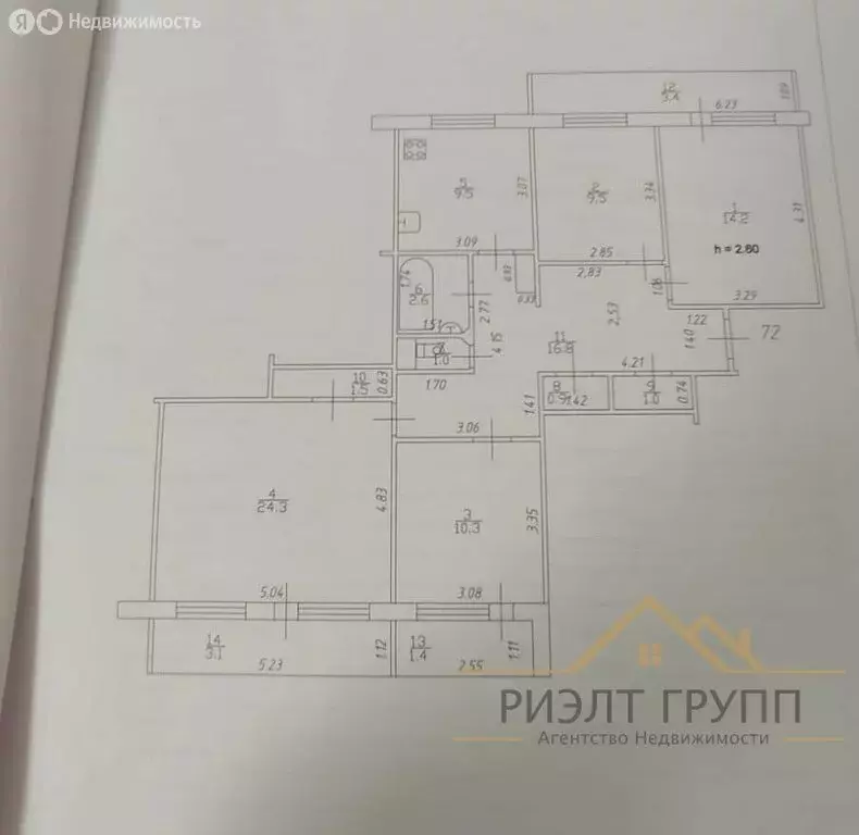 4-комнатная квартира: Казань, улица Юлиуса Фучика, 133 (99.6 м) - Фото 1