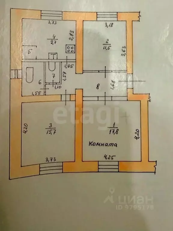 3-к кв. Татарстан, Казань ул. Тимирязева, 10 (63.0 м) - Фото 0
