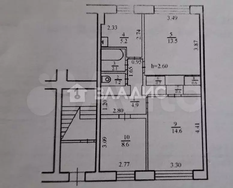 3-к. квартира, 52 м, 1/2 эт. - Фото 0