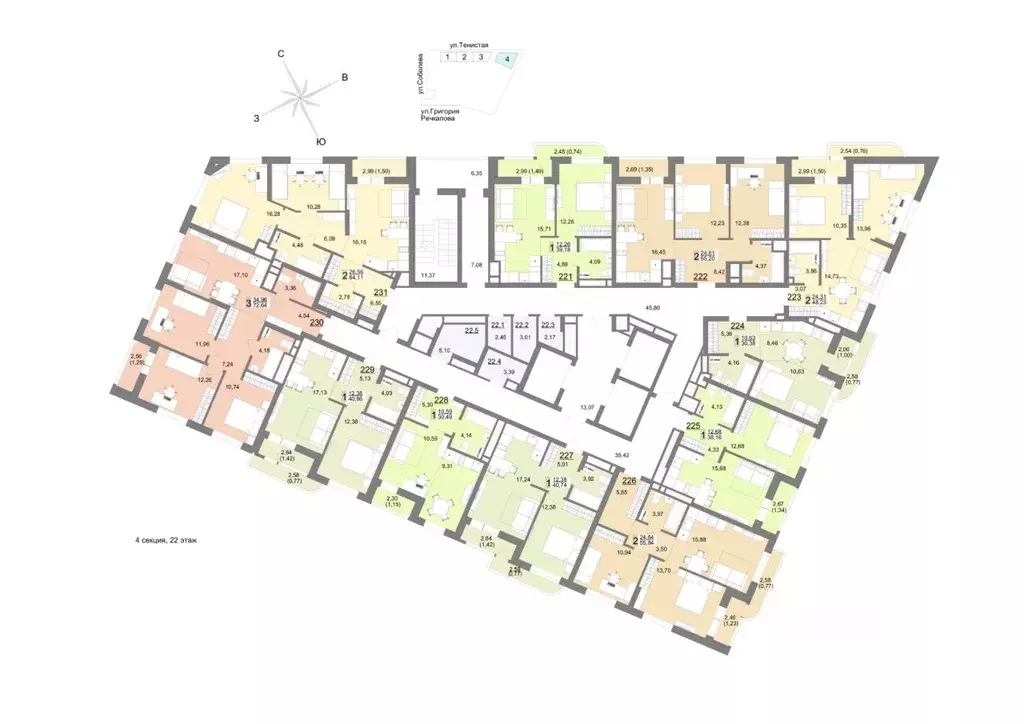 1-к кв. Свердловская область, Екатеринбург ул. Тенистая, 8с5 (39.18 м) - Фото 2