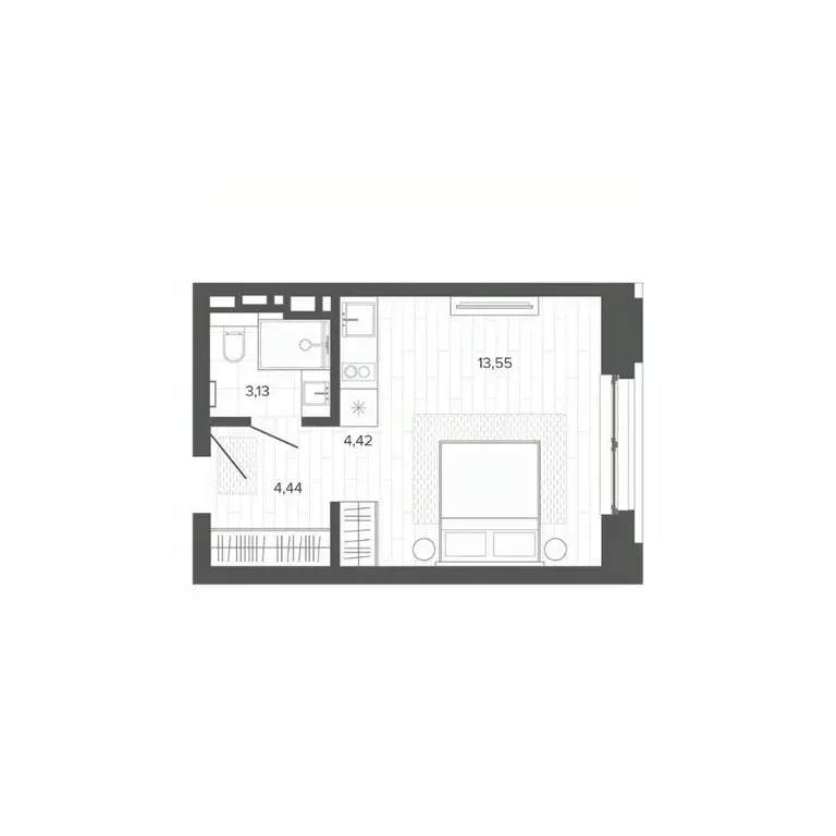 1-к кв. Алтайский край, Барнаул Жилплощадка мкр,  (25.54 м) - Фото 1