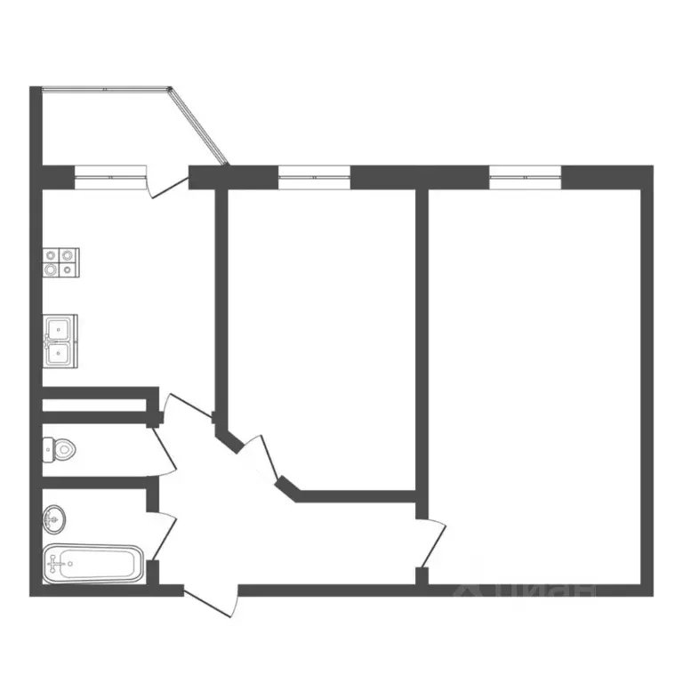 2-к кв. Тюменская область, Тюмень ул. Беляева, 35к2 (56.0 м) - Фото 1