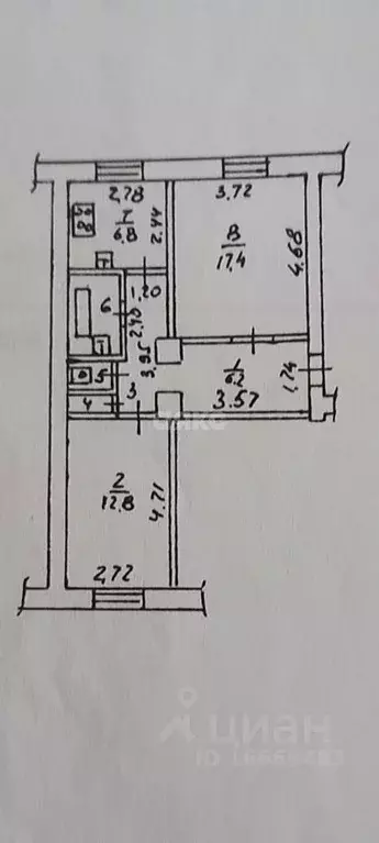 2-к кв. Липецкая область, Липецк Интернациональная ул., 19 (53.1 м) - Фото 2