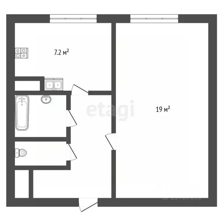 1-к кв. Санкт-Петербург Будапештская ул., 98К1 (33.5 м) - Фото 2