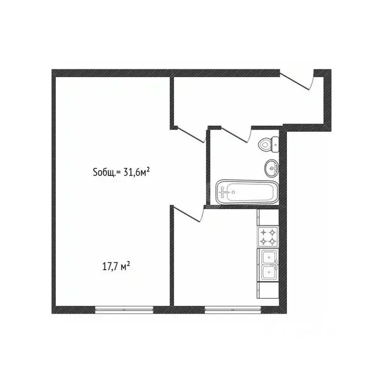 1-к кв. Брянская область, Клинцы ул. Патриса Лумумбы, 2 (31.6 м) - Фото 1