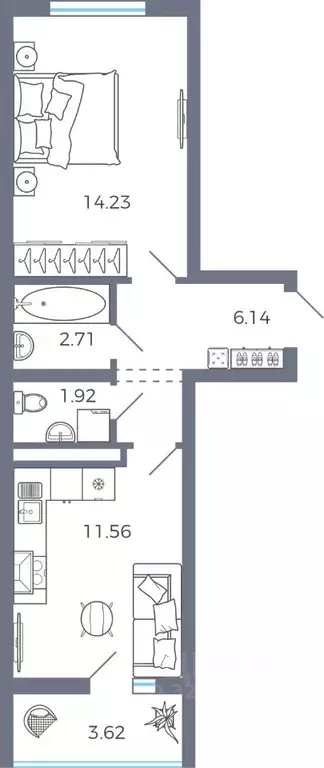 1-к кв. Самарская область, Волжский район, Лопатино с/пос, пос. ... - Фото 0