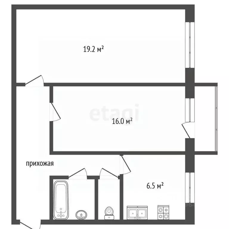 Комната Москва ул. Маршала Бирюзова, 41 (16.0 м) - Фото 2