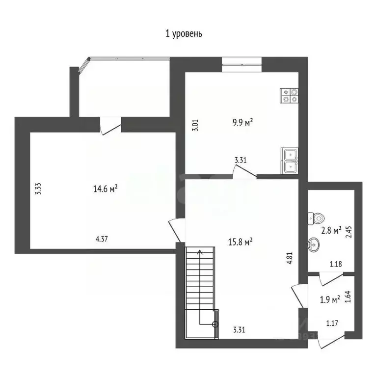 3-к кв. Тюменская область, Тюмень Комсомольская ул., 56 (80.6 м) - Фото 2