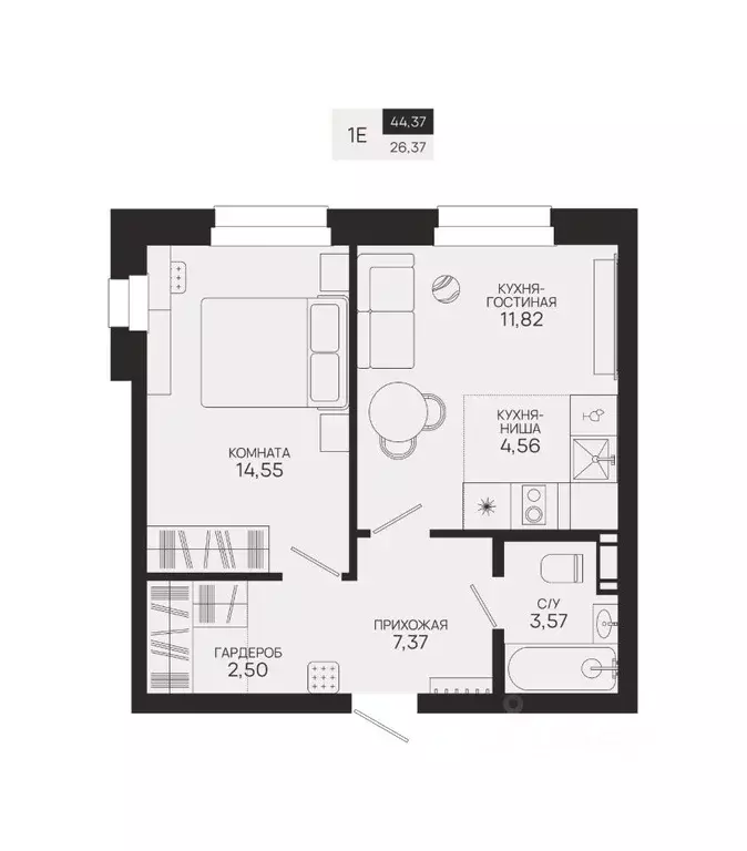 1-к кв. Ханты-Мансийский АО, Сургутский район, Федоровский городское ... - Фото 1