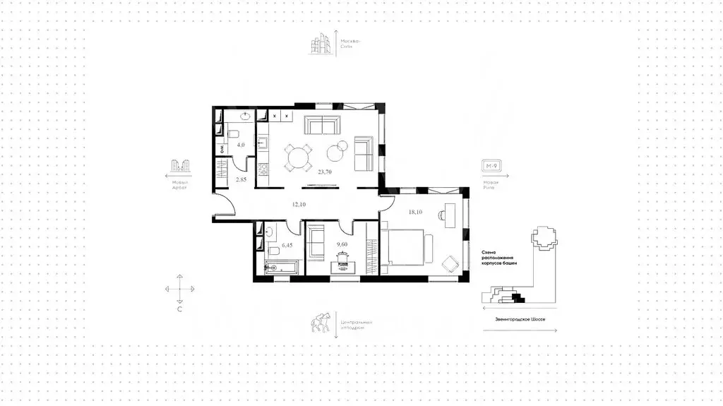 3-комнатная квартира: Москва, Звенигородское шоссе, 11 (77.2 м) - Фото 0
