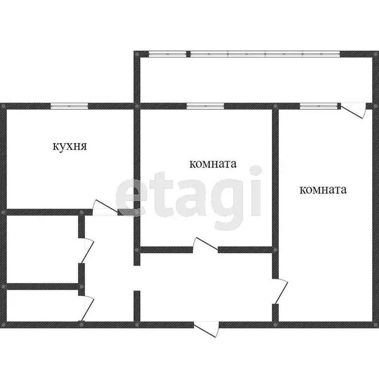 2-комнатная квартира: Шебекино, улица Ленина, 41 (45.6 м) - Фото 0