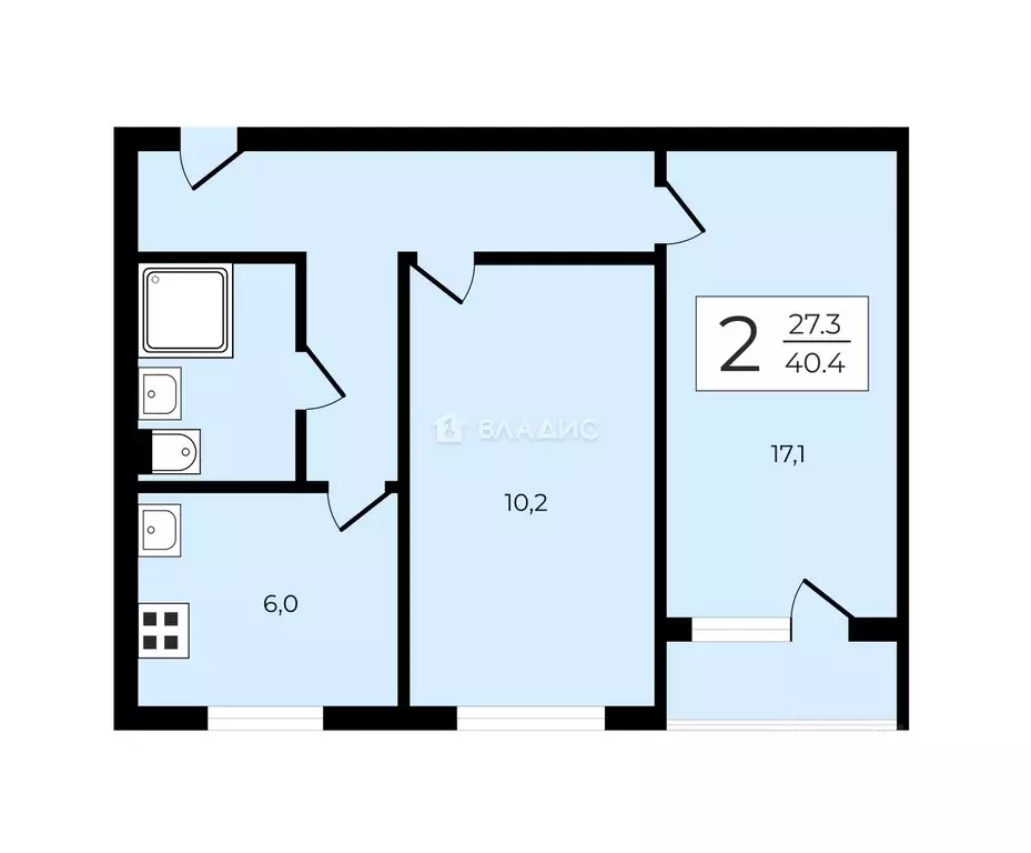 2-к кв. Москва Шоссейная ул., 19к1 (44.4 м) - Фото 2