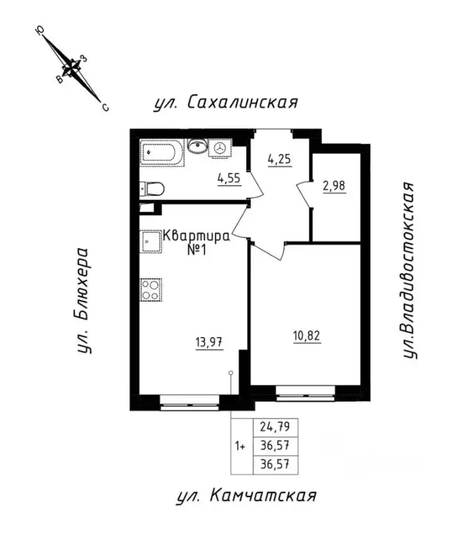 1-к кв. Свердловская область, Екатеринбург ул. Кронштадтская (36.57 м) - Фото 0