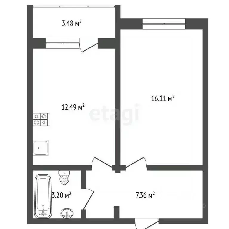 1-к кв. Тюменская область, Тюмень ул. Александра Протозанова, 10 (37.0 ... - Фото 1