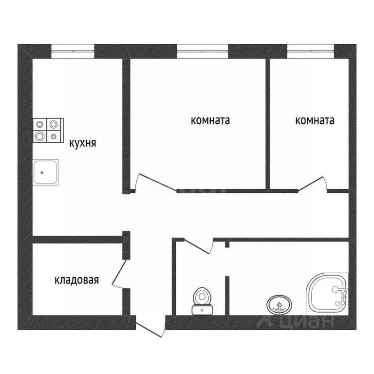 2-к кв. Ленинградская область, Кириши просп. Ленина, 50 (63.0 м) - Фото 2