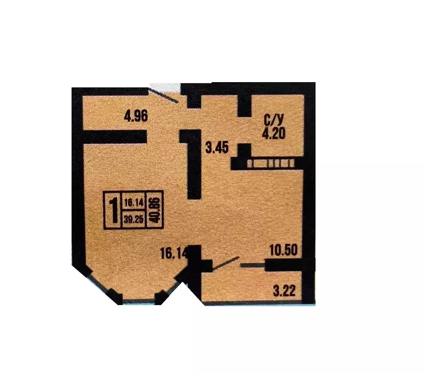 Продаётся 1-к квартира, 40.86 м - Фото 1