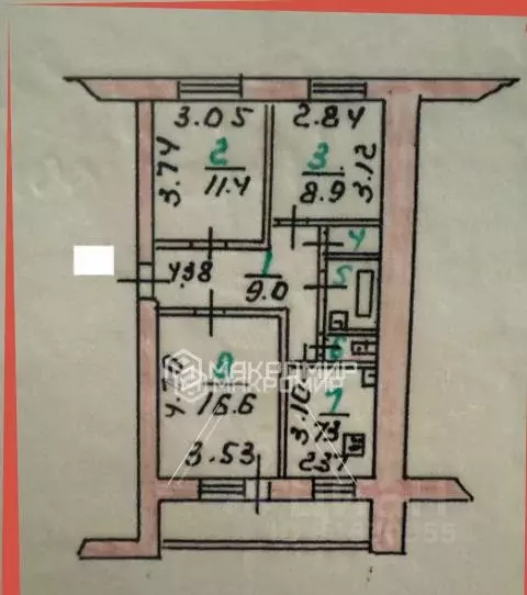 3-к кв. Орловская область, Орел Пожарная ул., 78 (58.2 м) - Фото 2
