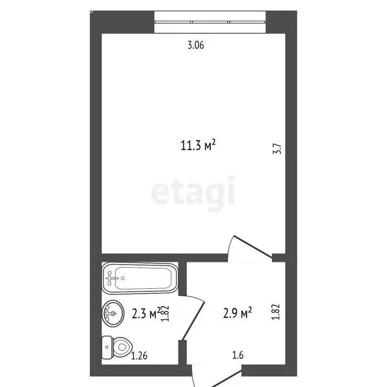 Квартира-студия: Юрга, улица Машиностроителей, 49 (16.9 м) - Фото 1