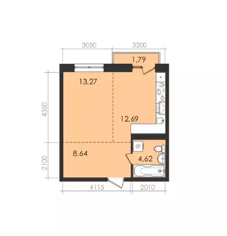 Квартира-студия: Иркутск, улица Красных Мадьяр, 31 (41 м) - Фото 0