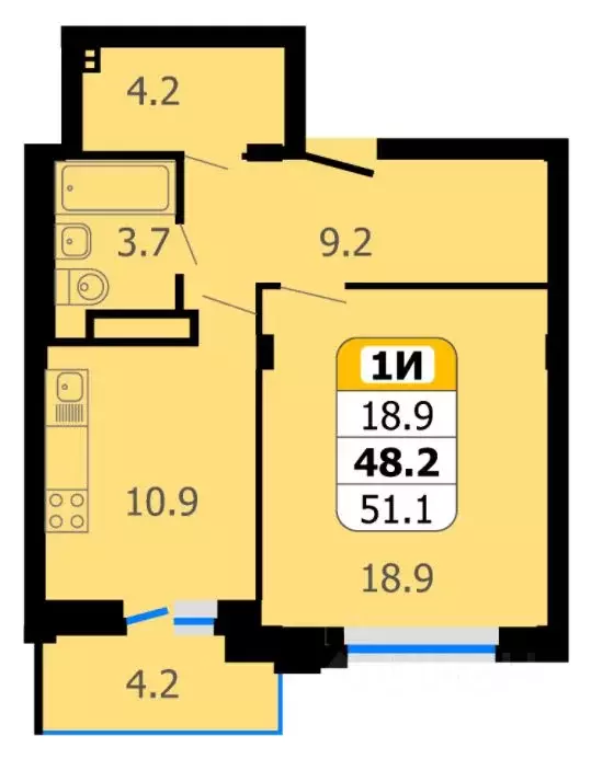 1-к кв. Чувашия, Новочебоксарск Восточная ул., 1к2 (51.1 м) - Фото 0