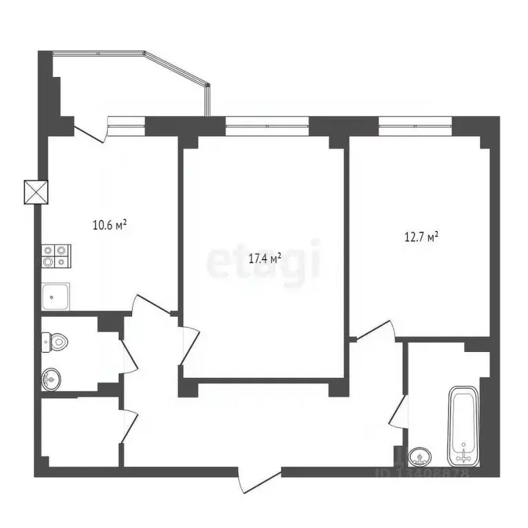 2-к кв. Ханты-Мансийский АО, Ханты-Мансийск Самаровская ул., 8к1 (62.6 ... - Фото 1