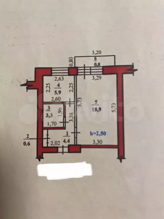 1-к. квартира, 33,1 м, 5/5 эт. - Фото 0