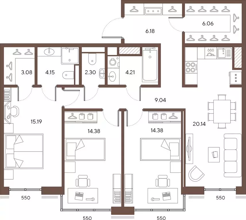 3-комнатная квартира: Санкт-Петербург, 20-я линия Васильевского ... - Фото 1