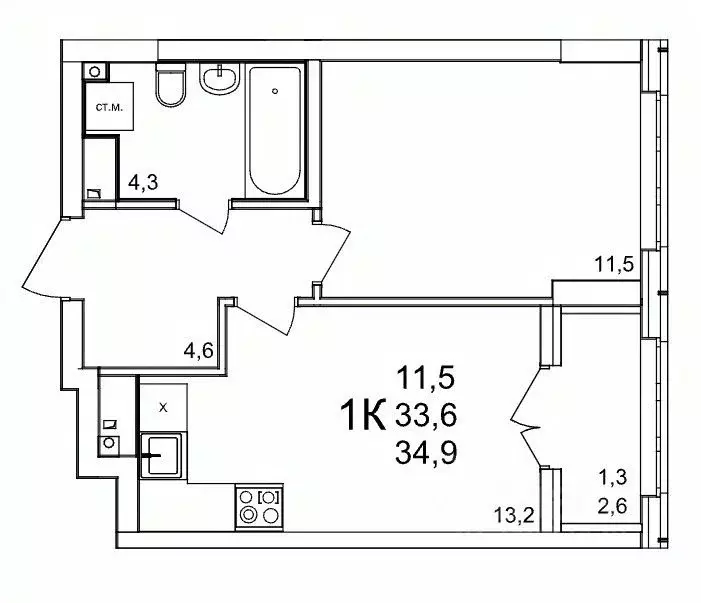 1-к кв. Нижегородская область, Нижний Новгород д. Анкудиновка, КМ ... - Фото 1
