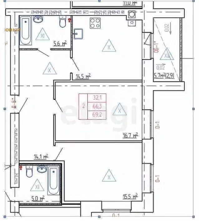 2-к кв. Костромская область, Кострома ул. 5-я Рабочая, 34 (71.5 м) - Фото 1