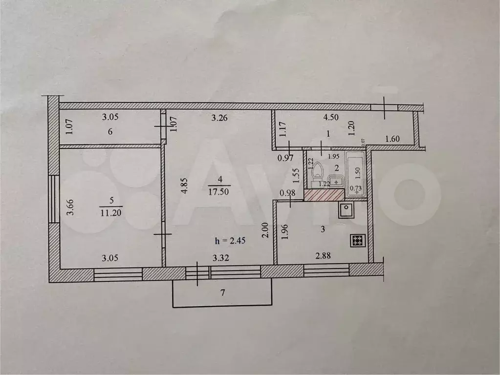 2-к. квартира, 46,1 м, 3/4 эт. - Фото 0