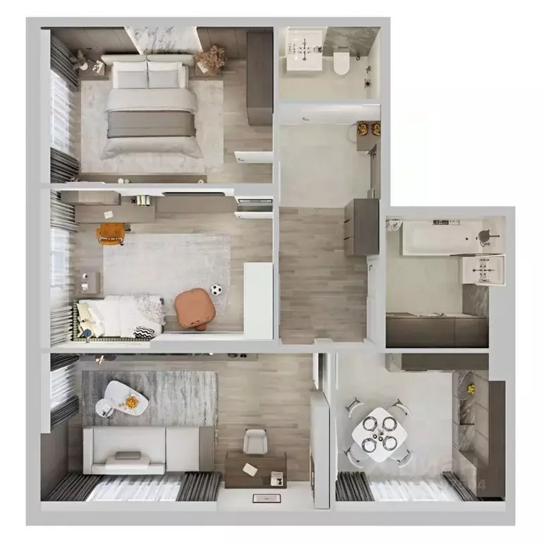 3-к кв. Омская область, Омск ул. 5-я Северная, 123 (80.9 м) - Фото 1