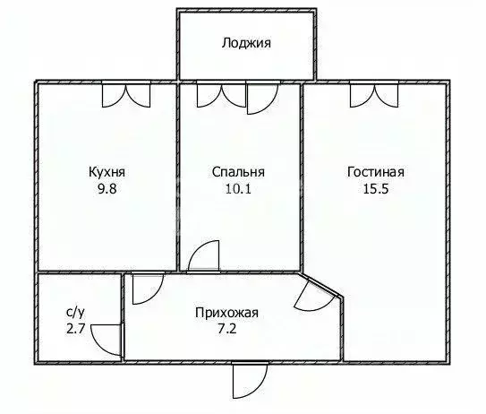 2-к кв. Ульяновская область, Ульяновск просп. Столыпина, 13 (47.0 м) - Фото 1