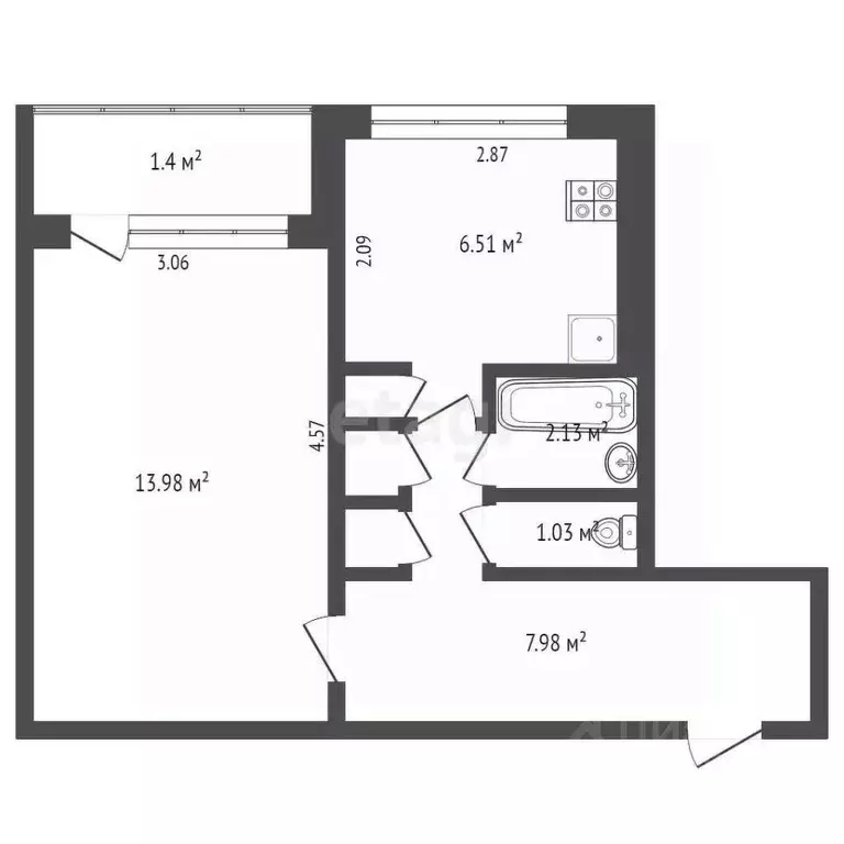 1-к кв. Мордовия, Саранск ул. Коваленко, 33 (32.7 м) - Фото 1