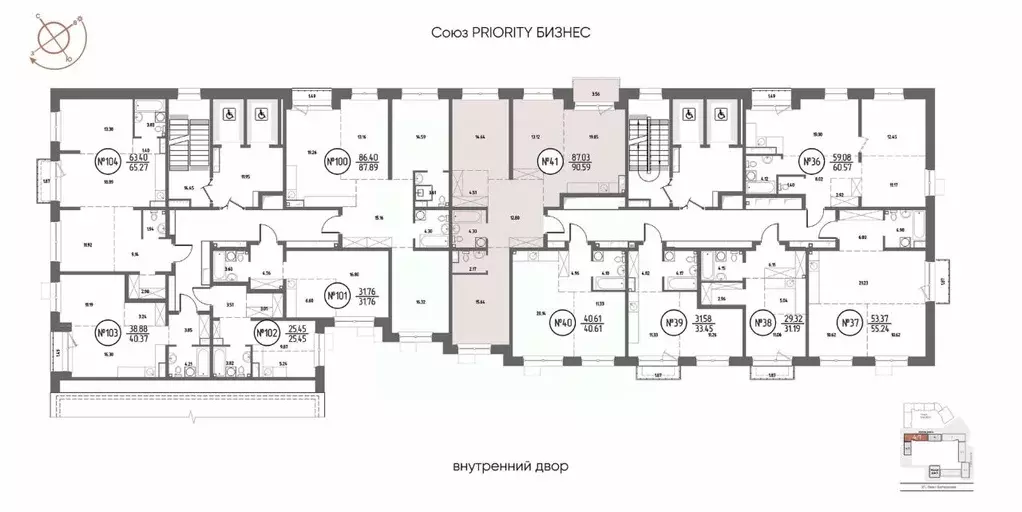 3-к кв. Иркутская область, Иркутск Макс жилой комплекс (90.59 м) - Фото 2