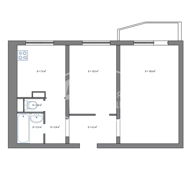 2-комнатная квартира: Губаха, улица Кирова, 3А (37.8 м) - Фото 1