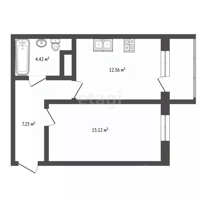 1-к кв. Саха (Якутия), Якутск 203-й мкр, 35/1 (39.5 м) - Фото 2