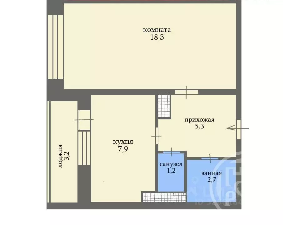 1-к кв. Санкт-Петербург просп. Сизова, 25 (38.6 м) - Фото 2