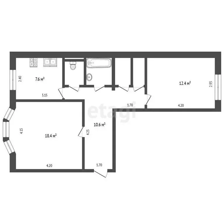 2-комнатная квартира: Новый Уренгой, Надымская улица, 3 (55.5 м) - Фото 0