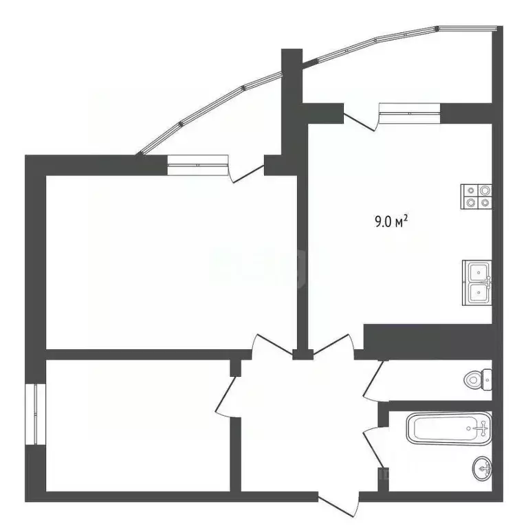 2-к кв. Севастополь ул. Комбрига Потапова, 25 (58.0 м) - Фото 1