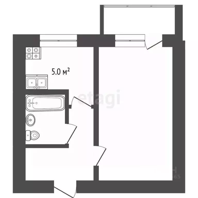 1-к кв. Краснодарский край, Анапа ул. Лермонтова, 119 (29.6 м) - Фото 2