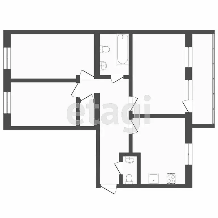 3-комнатная квартира: Тюмень, улица Максима Горького, 3к2 (104.6 м) - Фото 1