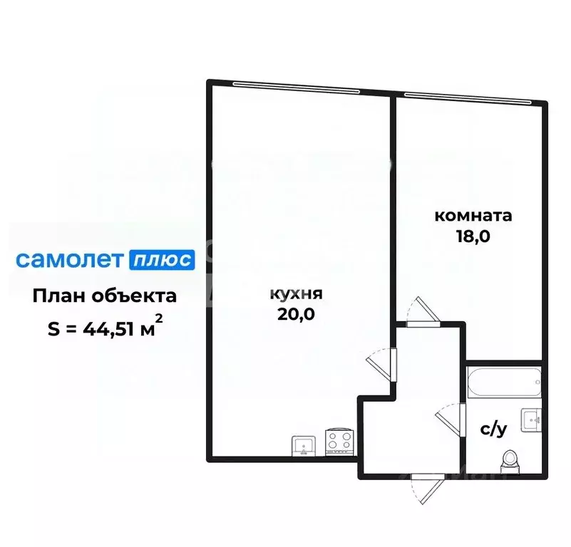 1-к кв. Свердловская область, Екатеринбург ул. Репина, 109 (40.5 м) - Фото 2