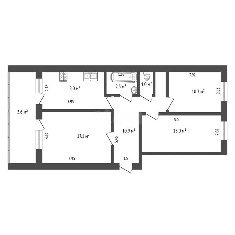 3-комнатная квартира: Петровское, улица Механизаторов, 60 (64.8 м) - Фото 2