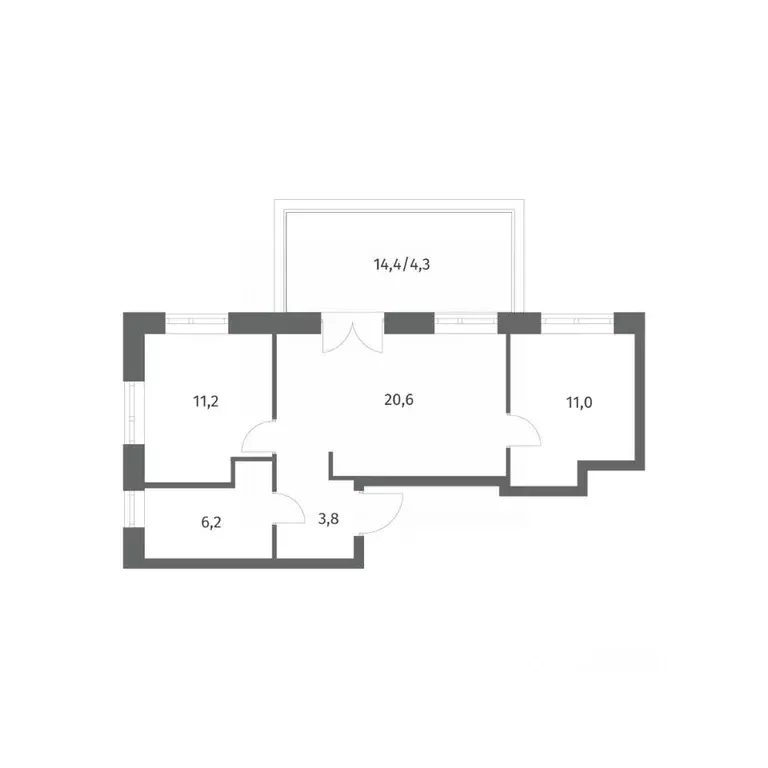 2-к кв. Ленинградская область, Ломоносовский район, Аннинское ... - Фото 1