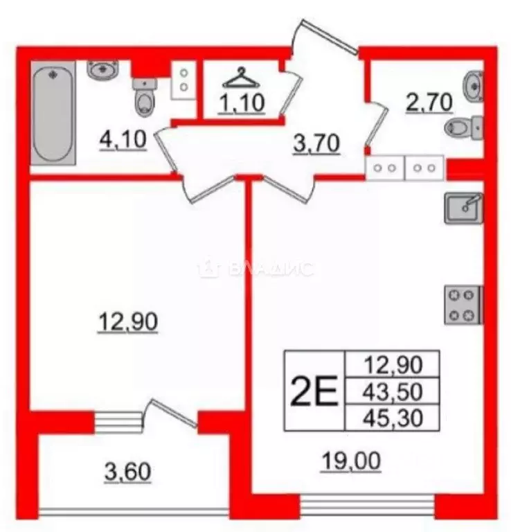 1-к кв. Санкт-Петербург Планерная ул., 99 (45.3 м) - Фото 0