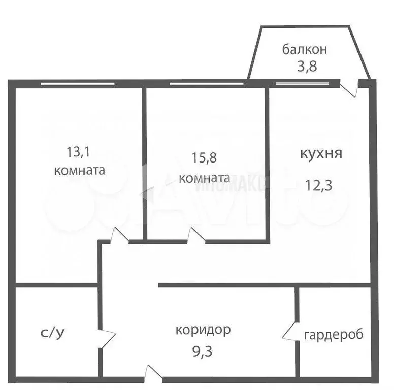 2-к. квартира, 54,7 м, 11/12 эт. - Фото 0